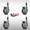 Service Caster 5'' SS Thermoplastic Rubber Swivel 1'' Expanding Stem Caster Set Total Lock Brake, 4PK SCC-SSEXTTL20S514-TPRB-1-4 - alternate 2